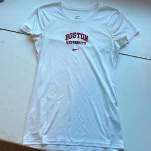 nike dri fit short sleeve women size small/ boston university